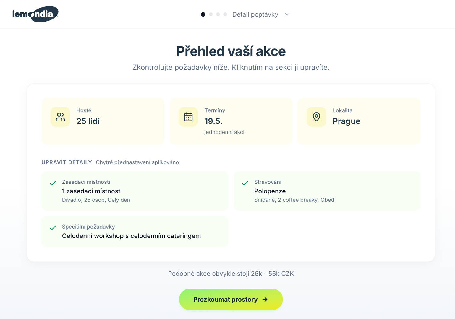 Lemondia prostory a poptávky
